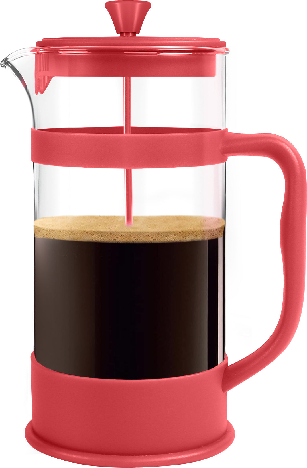 Glass French Press Coffee Maker - 34 Oz / Red