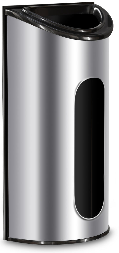 Wall-Mounted Grocery Bag Holder - Silver